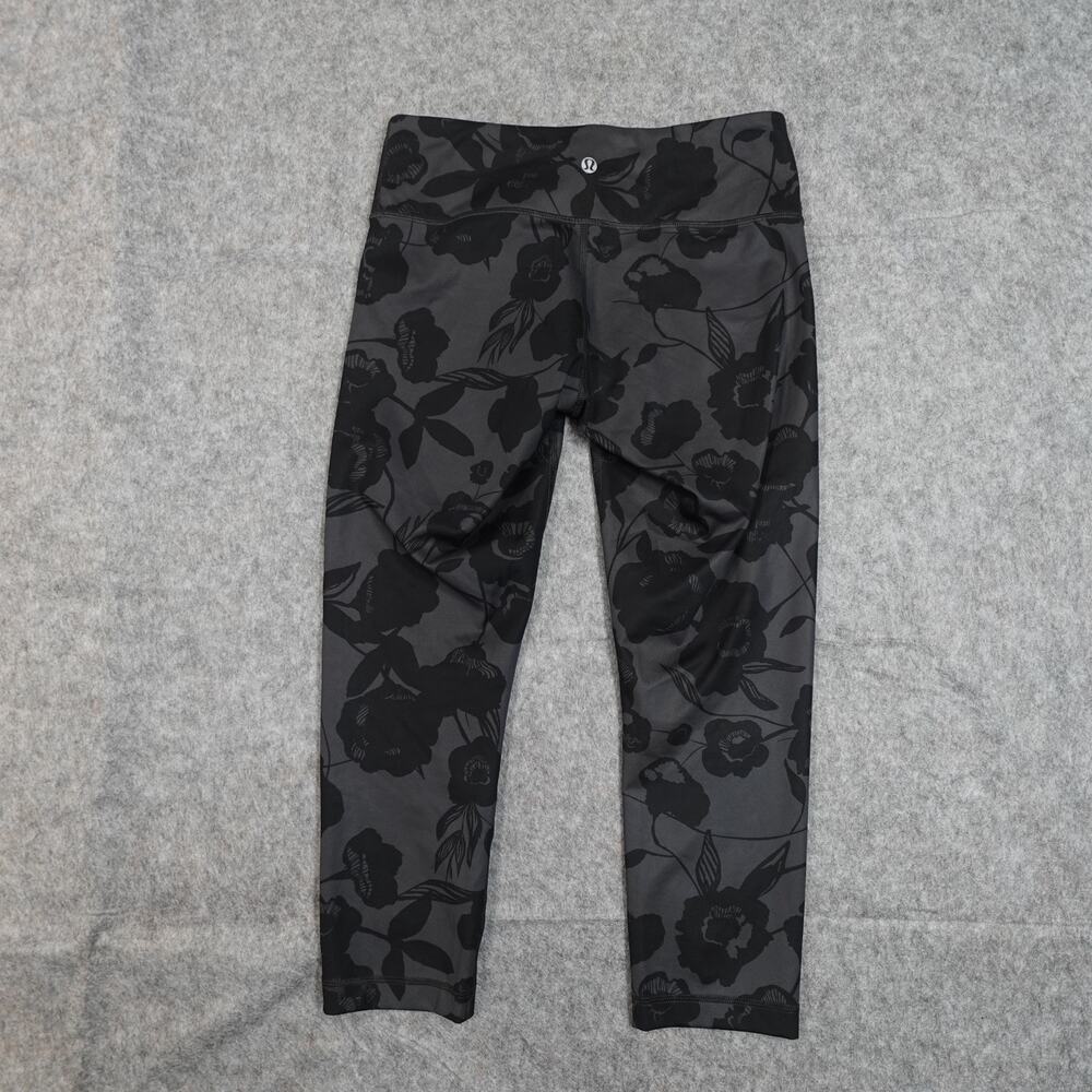 Lululemon Leggings Womens 6 Wunder Under Crop Floral Yoga Run Workout Gym - Picture 6 of 8